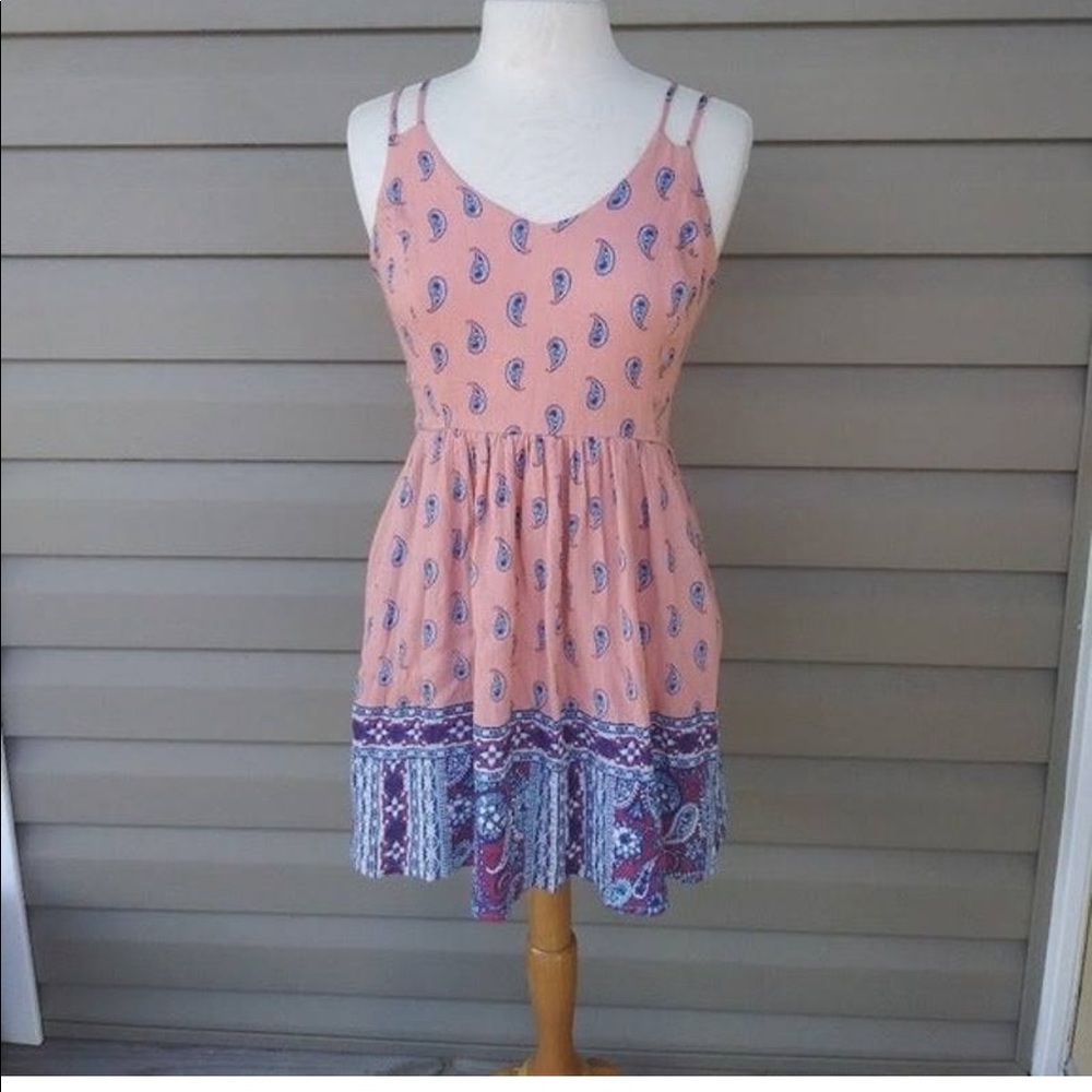 Large Pink & Blue Bandana Print Dress Chloe K